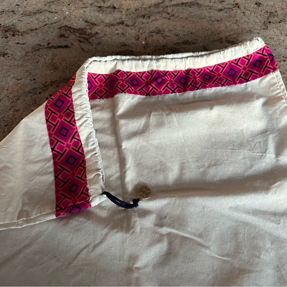 Authentic Tory Burch Large Drawstring Canvas Dust… - image 6